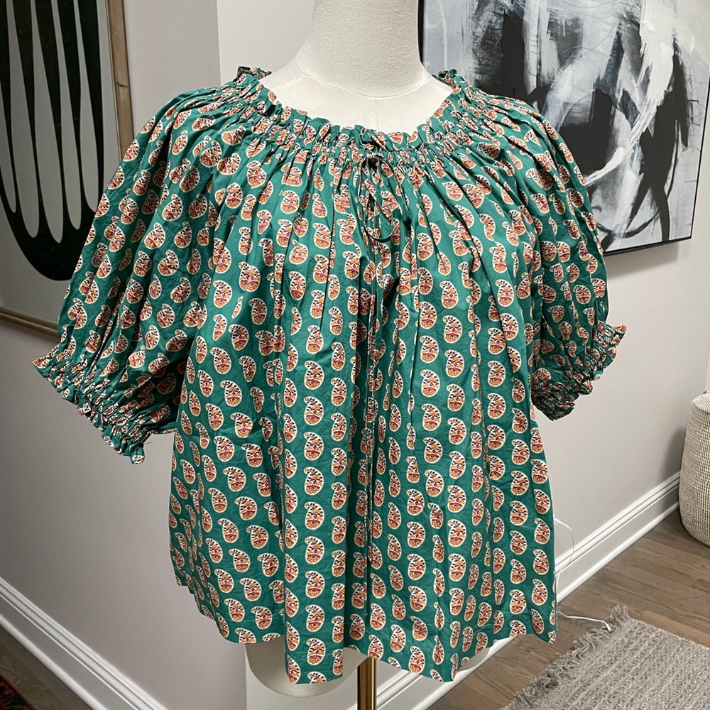 DÔEN Blouse Top, Sunrise Paisley - Sz XXS